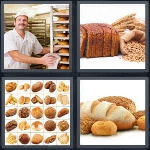 4 pics 1 word 5 letters braid bread