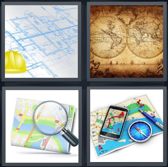 Blueprint, Antique, Magnify, Directions