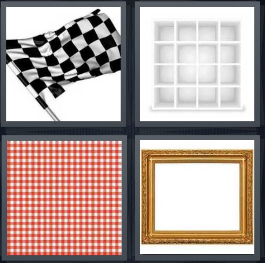 Checkered, Shelf, Gingham, Frame