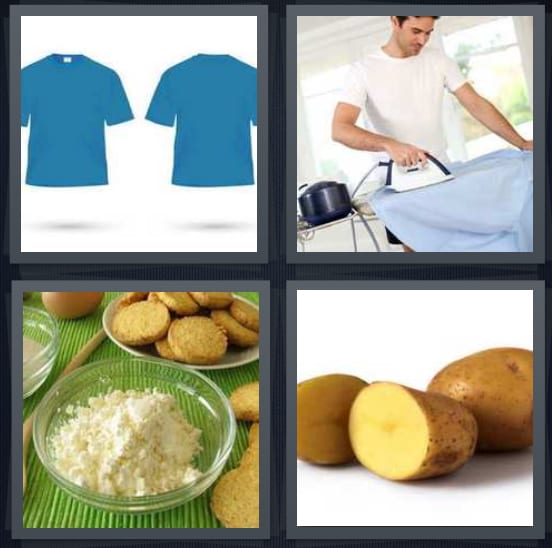 Shirt, Iron, Flour, Potato