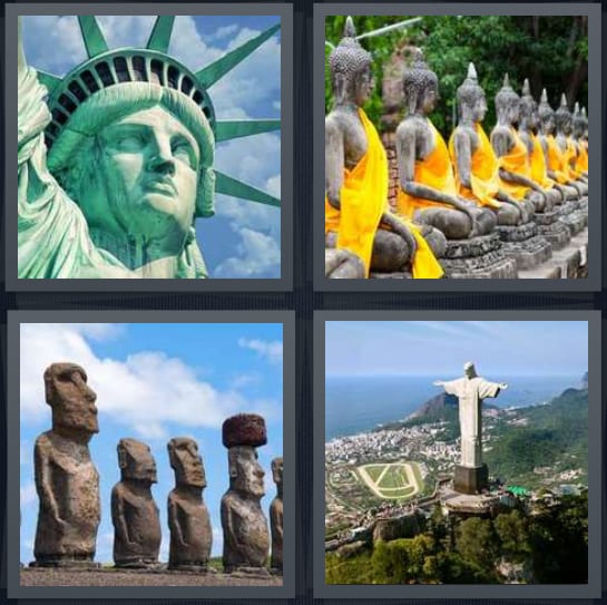 Liberty, Buddha, Easter Island, Rio