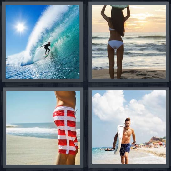 Wave, Bikini, Beach, Board