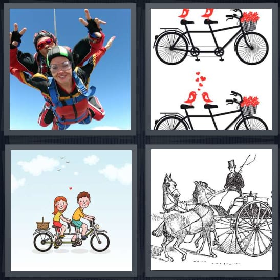 Skydive, Bicycle, Two, Carriage